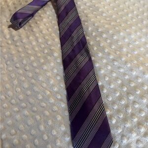 Elegant Purple Striped Men's Tie